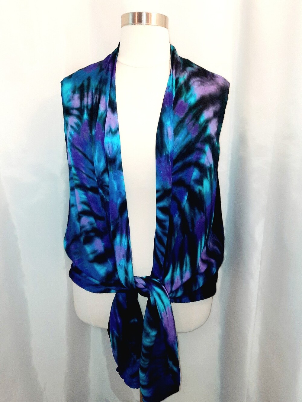 Sleeveless Tie-Dye Draped Cardigan Womens Plus XL+ (NWOT)